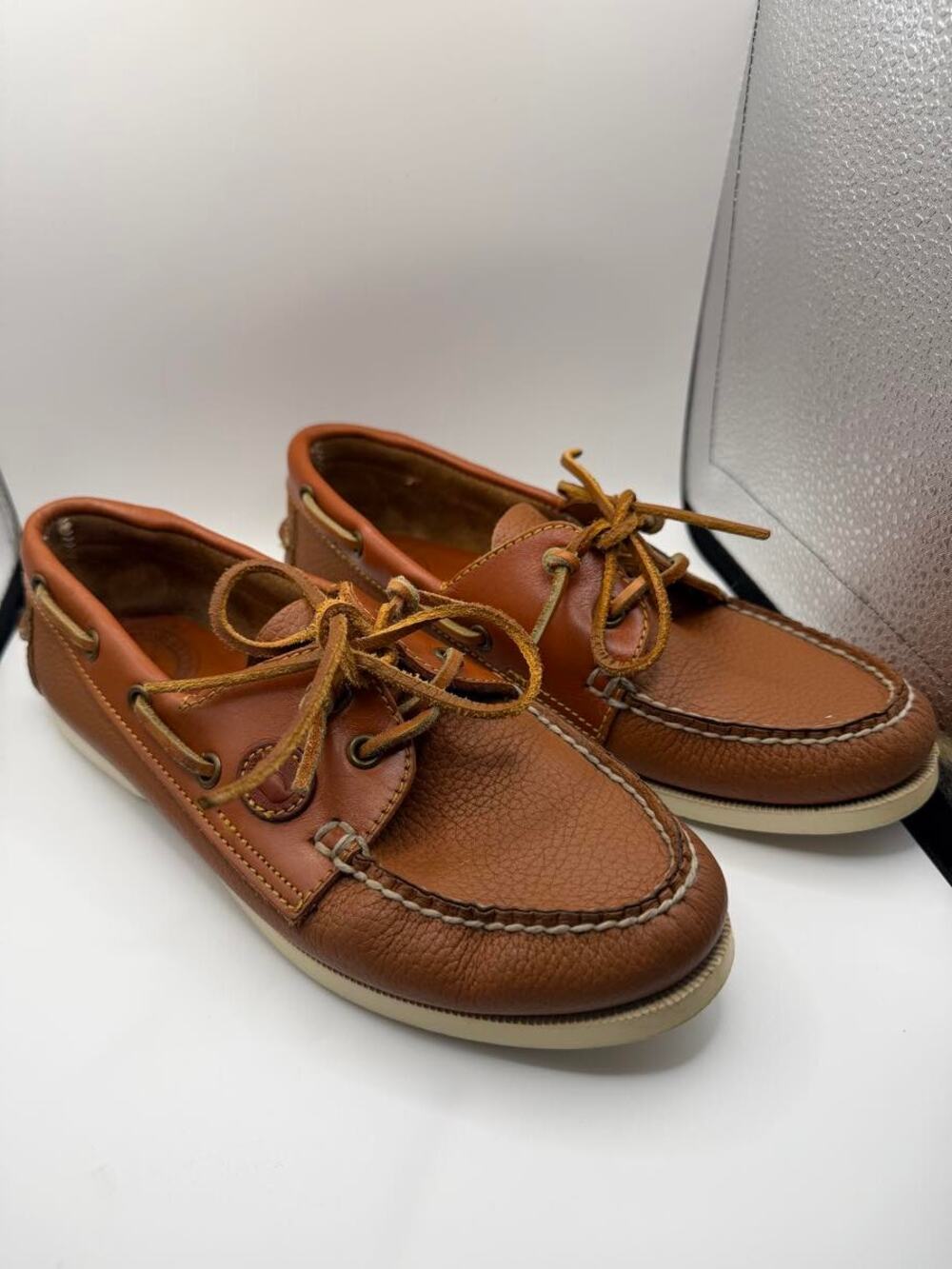 Womens Dooney and Bourke Brown All Weather Leather Boat Shoes Brown Size: 5.5/6